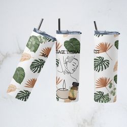 massage therapist tumbler, massage therapist straight wrap skinny tumbler, massage therapist sublimation skinny tumbler