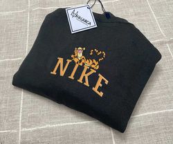 nike x tigger embroidered sweatshirt, brand embroidered sweatshirt, brand embroidered crewneck, custom brand embroidered