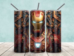 iron man tumbler, iron man super hero straight wrap skinny tumbler, iron man super hero sublimation wrap skinny tumbler