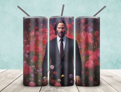 john wick tumbler, john wick movie straight wrap skinny tumbler, john wick keanu reeves sublimation wrap skinny tumbler