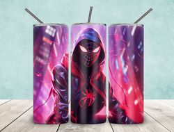 spider girl tumbler, spider man strong straight tapered wrap skinny tumbler, spider man sublimation wrap skinny tumbler