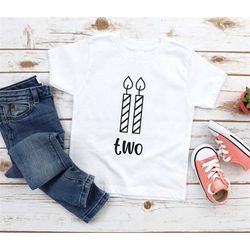 two candle birthday shirt, 2nd birthday, 2nd candle birthday, second birthday shirt boy, 2nd birthday shirt girls, secon