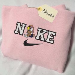 nike x lola bunny cartoon embroidered sweatshirt, brand character cartoon embroidered sweatshirt, cartoon embroidered