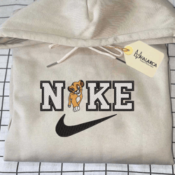 nike x nala and simba, brand embroidered sweatshirt, inspired brand embroidered sweatshirt, brand embroidered hoodie