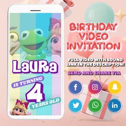 muppet babies invitation, muppet babies invitation, muppet babies invite, muppet babies birthday