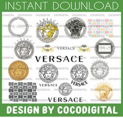 versace svg, versace logo svg, pattern svg, versace logo designs, versace logo pattern svg, cut files, brand logo svg