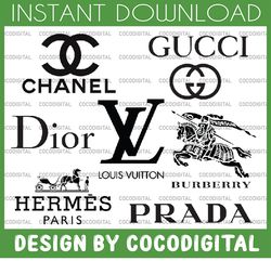 Gucci Chanel Louis Vuitton Logo Bundle Svg, Brand Svg - Inspire Uplift