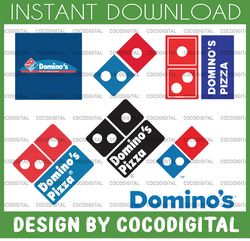 domino's pizza logo bundle svg, png, jpg - ready to use, instant download, silhouette cutting files
