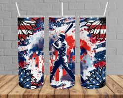 baseball 4th of july tumbler, baseball tumbler, baseball 4th of july skinny tumbler