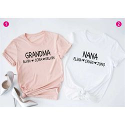 personalized grandma shirt, nana shirt, personalized grandma gift, christmas gift for grandma, customized mother's day s