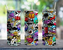 graffiti art tumbler, graffiti tumbler, graffiti art skinny tumbler