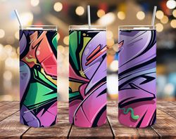 graffiti tumbler, graffiti skinny tumbler