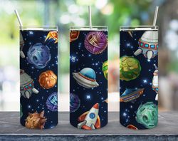 space planets tumbler, space tumbler, space planets skinny tumbler