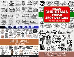 450 svg mega bundle: coffee, school, dog, christmas, family, valentine /
