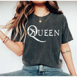 queen band t-shirt, freddie mercury shirt, festival clothing rock band, 80s nostalgia vintage style queen tshirt, unisex