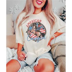 american cowgirl comfort colors shirt, howdy cowgirl shirt, country 4th if july tshirt, retro vintage style western four