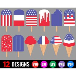 patriotic popsicle svg, 4th of july svg, patriotic ice cream svg, 4th of july popsicle svg, popsicle svg red white blue,