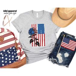 american flag distressed sunflower shirt ,flag sunflower, american flag sunflower, sunflower shirt with flag,