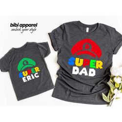 dad and baby matching shirt, father and son matching shirts, dad and son shirts, super dad shirt, fathers day gift