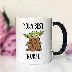 yoda best nurse coffee mug yoda mug  yoda nurse mug  funny nurse gift