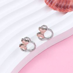 disney girl mickey fashion temperament luxury charm jewelry kawaii mouse bowknot earrings for women