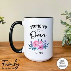 promoted to oma est. 2023 coffee mug new oma gift  oma mug pregnancy reveal gift