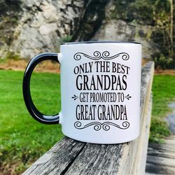 only the best grandpas get promoted to great grandpa -mug - great grandpa gift  gifts for great grandpa