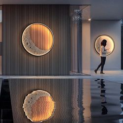 3d moon indoor & outdoor wall lamp