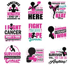 breast cancer svg bundle, cancer awareness svg, cancer ribbon svg, hope svg, pink ribbon svg digital download