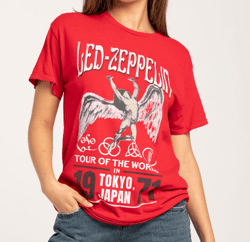 led zeppelin tour the world rock band t-shirt