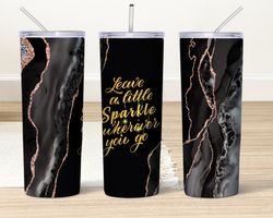 black agate marble tumbler, black agate marble skinny tumbler