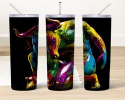 bull pop art tumbler, bull pop art skinny tumbler