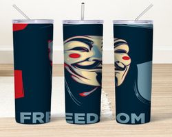 face anonymous mask tumbler, face anonymous mask skinny tumbler