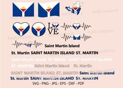Saint Martin Island Flag Bundle Svg