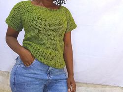 marie summer top crochet pattern. crochet top pattern, summer tee pattern