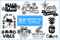 Beach Bundle SVG. Monogram SVG.