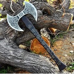 hunting axe, viking axe, with rose wood, engraved cutting axe, anniversary gifts for her, gifts for him, camping axes