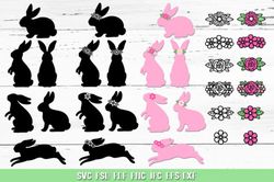Easter Bunny Silhouette Bundle SVG