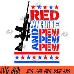 red white and pew pew pew svg, retro america svg