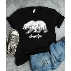 gift for grandpa bear shirt, papa grandfather shirt, gifts for dad, new grandpa shirt, pregnancy announcement, grandpa t