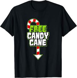 mens free candy cane christmas t-shirt t-shirt