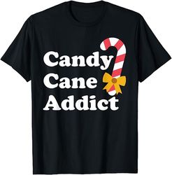 candy cane addict funny boy girl christmas shirt gift t-shirt