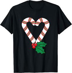 christmas candy cane heart t shirt