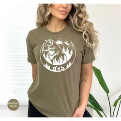 wolf shirts, wolf shirts for kids, wolf lover gift, wildlife shirt, wolf gift shirts, wolf girl, nature camping shirts,