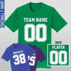 Custom Football T-Shirt  Football Jersey Style T-Shirts  Youth XS to Adult 5XL  Team Tee  Bachelor Party  Family Reunion