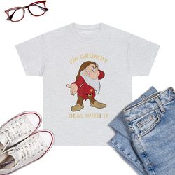 disney snow white i'm grumpy deal with it portrait t-shirt