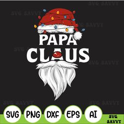 Santa Claus Papa Claus Ligh Christmas Svg, Merry Christmas, Christmas Gift, Svg Png  Instant Download
