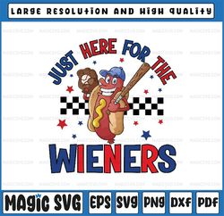 Hot Dog I'm Just Here For The Wieners 4Th Of July Png, Funny Hot Dog 4th Of July, Independence Day Png, Digital Download