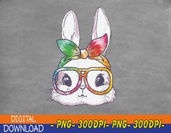 Tie Dye Cute Bunny Rabbit Face Glasses Girl Happy Easter Day Svg, Eps, Png, Dxf, Digital Download