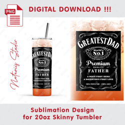 whiskey label. best dad. father's day template - seamless sublimation pattern - 20oz skinny tumbler - full wrap